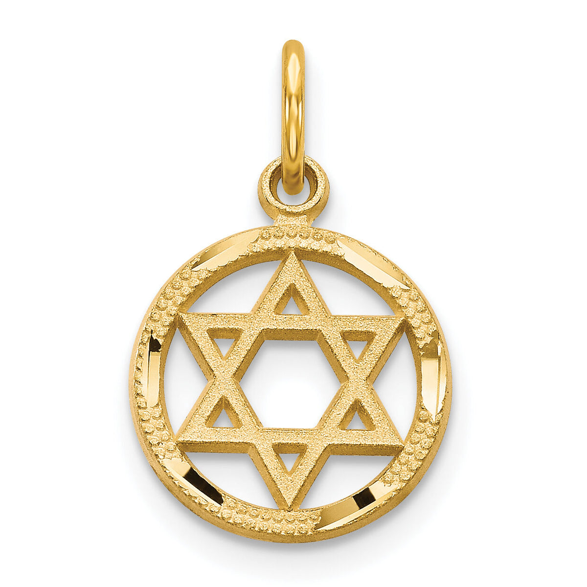 14k Solid Polished Star of David Charm-C823