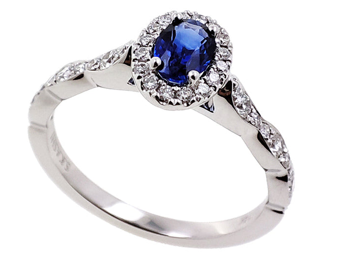 White Gold Oval Sapphire Ring