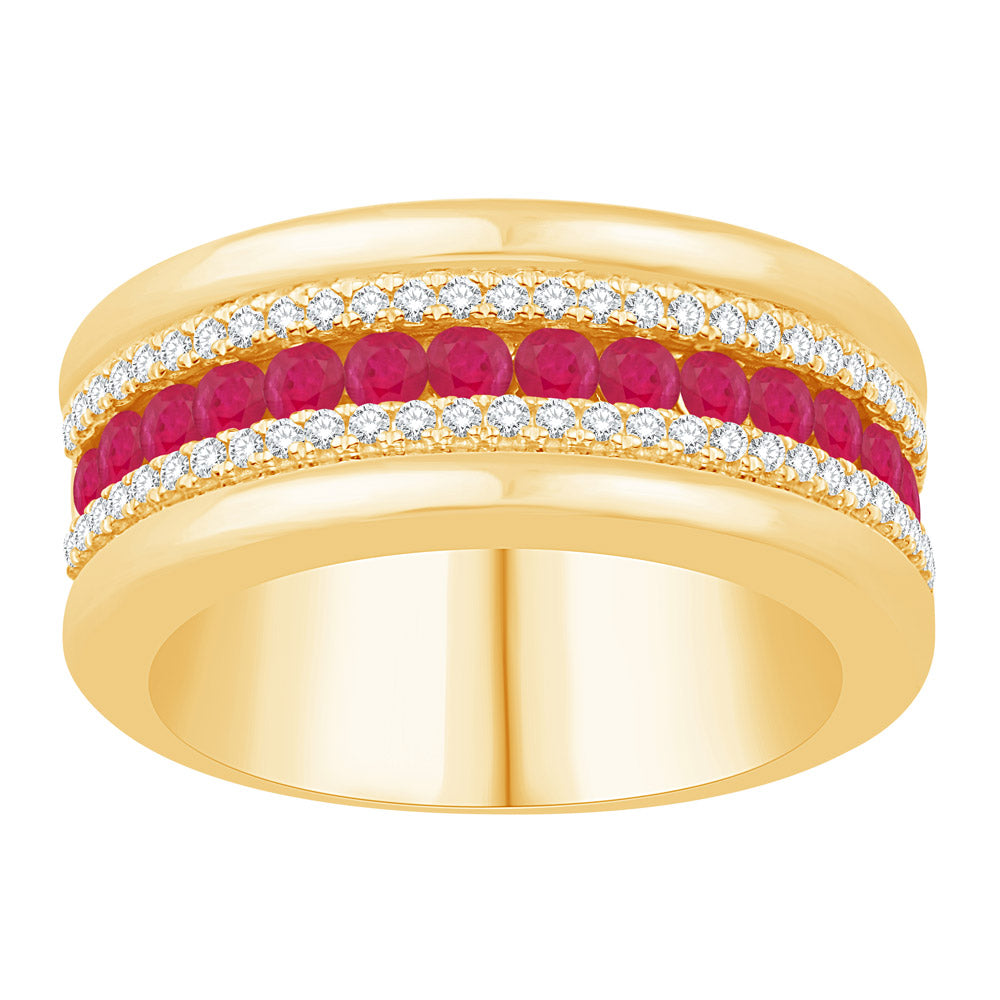 Yellow Gold Ruby & Diamond Ring