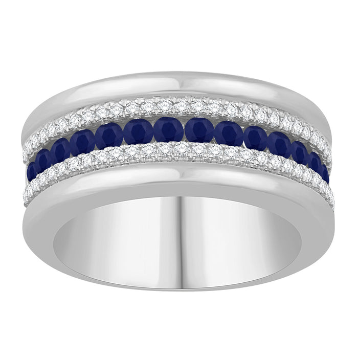 White Gold Sapphire & Diamond Ring