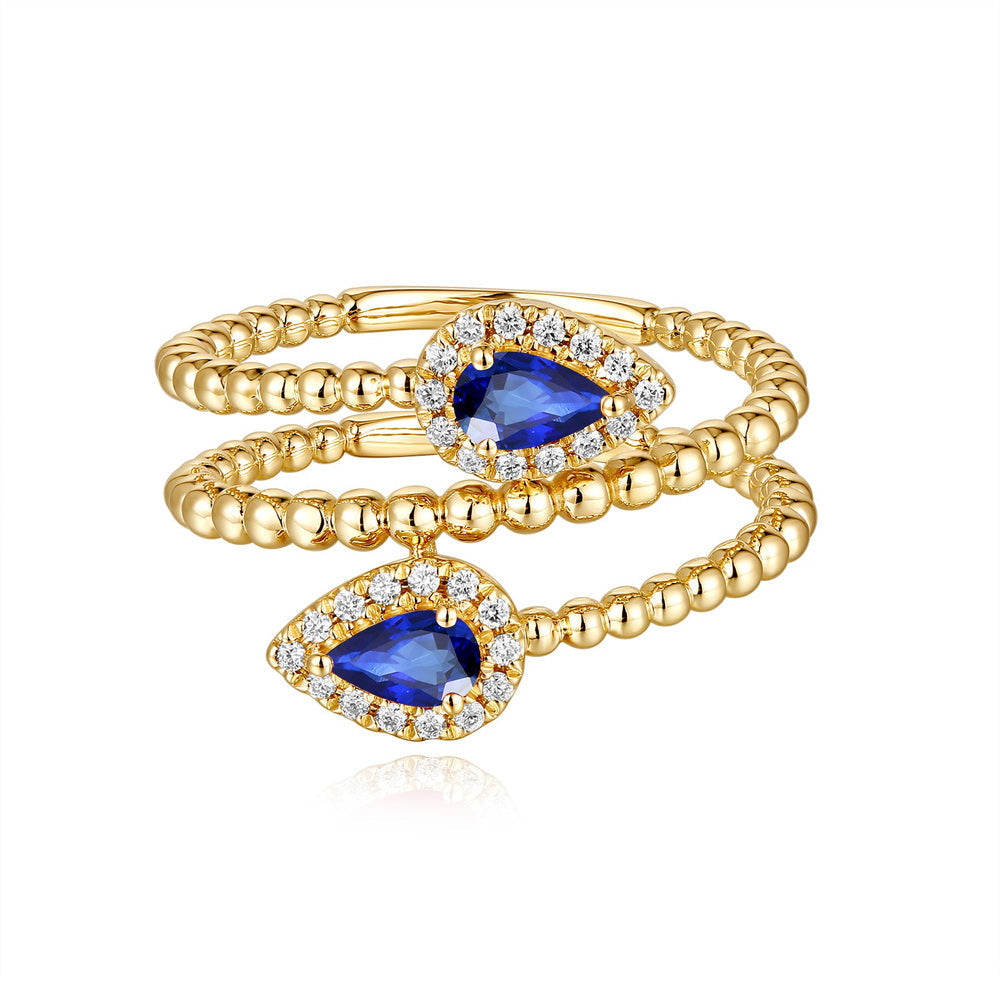 Yellow Gold Sapphire & Diamond Ring