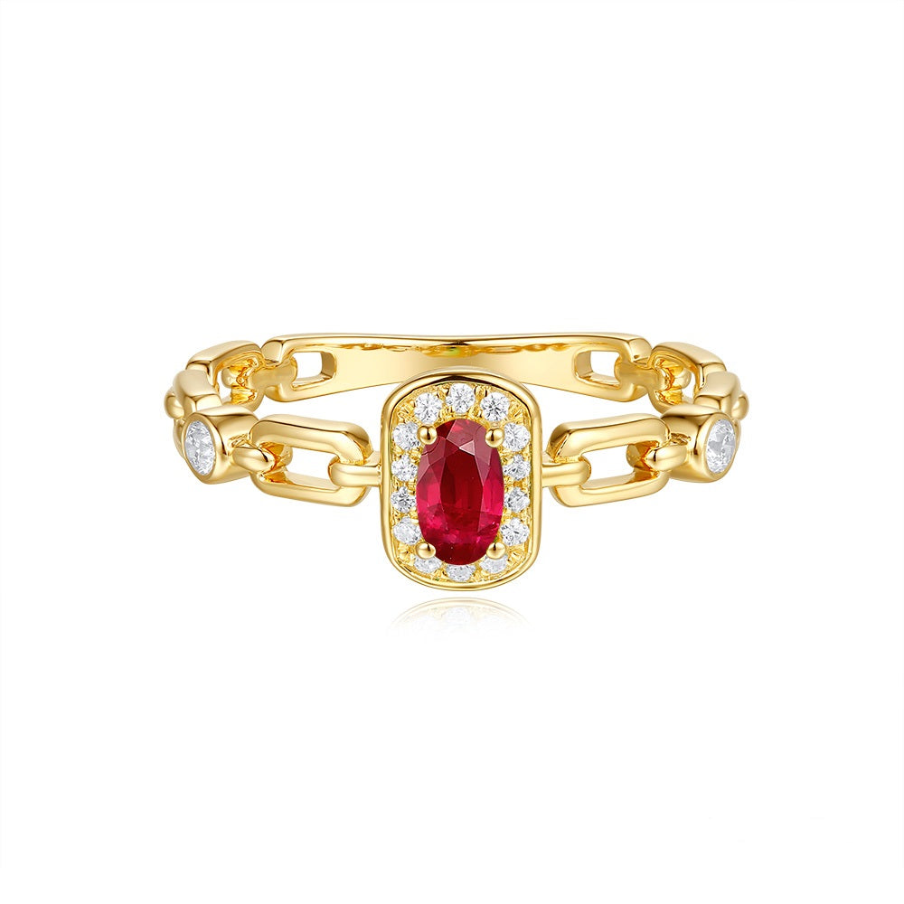 Yellow Gold Ruby & Diamond Ring