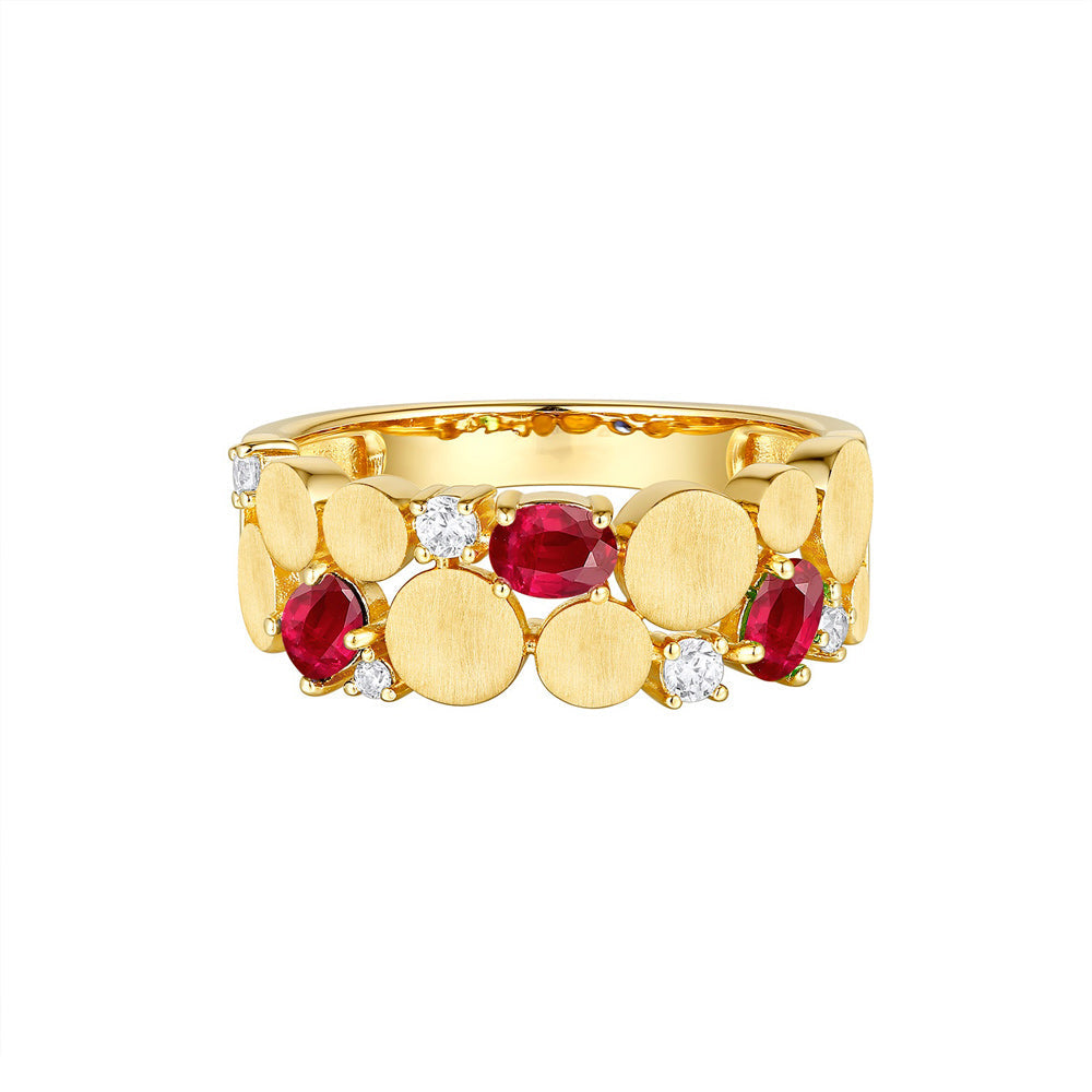Yellow Gold Ruby & Diamond  Ring