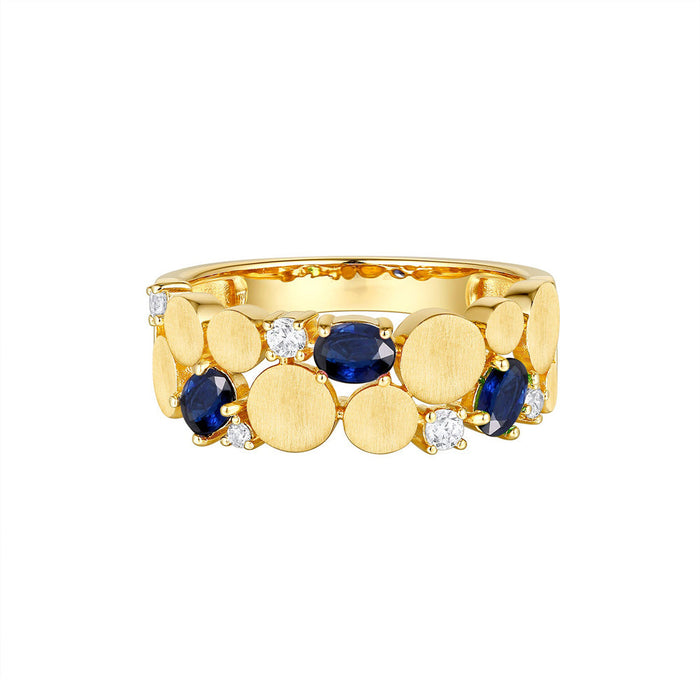 Yellow Gold Sapphire & Diamond  Ring