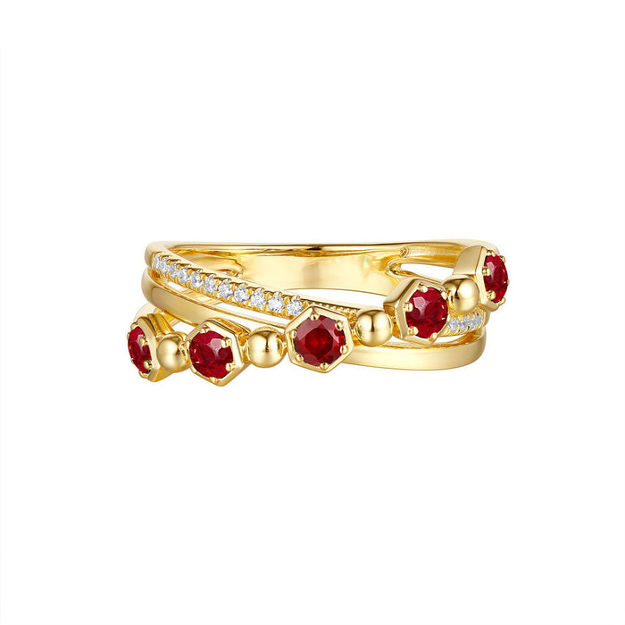 Yellow Gold Ruby & Diamond Ring