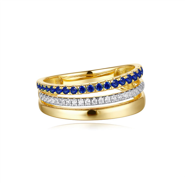 Yellow Gold Sapphire & Diamond Ring