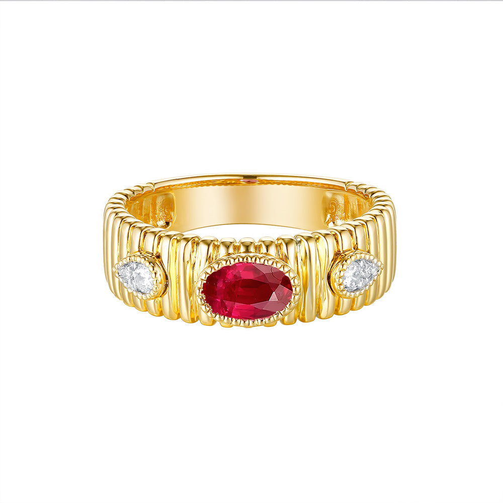 Yellow Gold Ruby & Diamond Ring