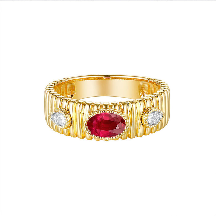 Yellow Gold Ruby & Diamond Ring