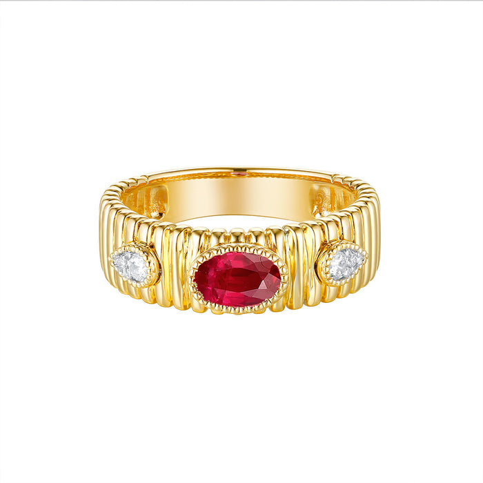 Yellow Gold Ruby & Diamond Ring