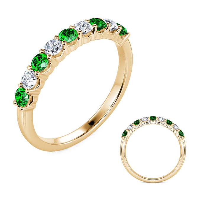 Yellow Gold Emerald & Diamond Ring