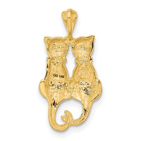 14k Satin and Polished Cats Pendant-C860