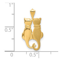 14k Satin and Polished Cats Pendant-C860