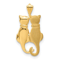 14k Satin and Polished Cats Pendant-C860