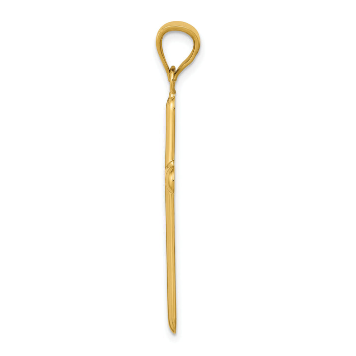 14k Polished Cross Pendant-C880