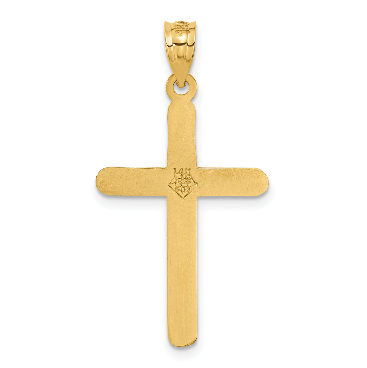 14k Polished Cross Pendant-C880