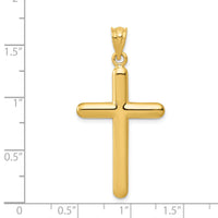 14k Polished Cross Pendant-C880