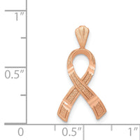 14k Rose Gold Diamond-cut Awareness Pendant-C903