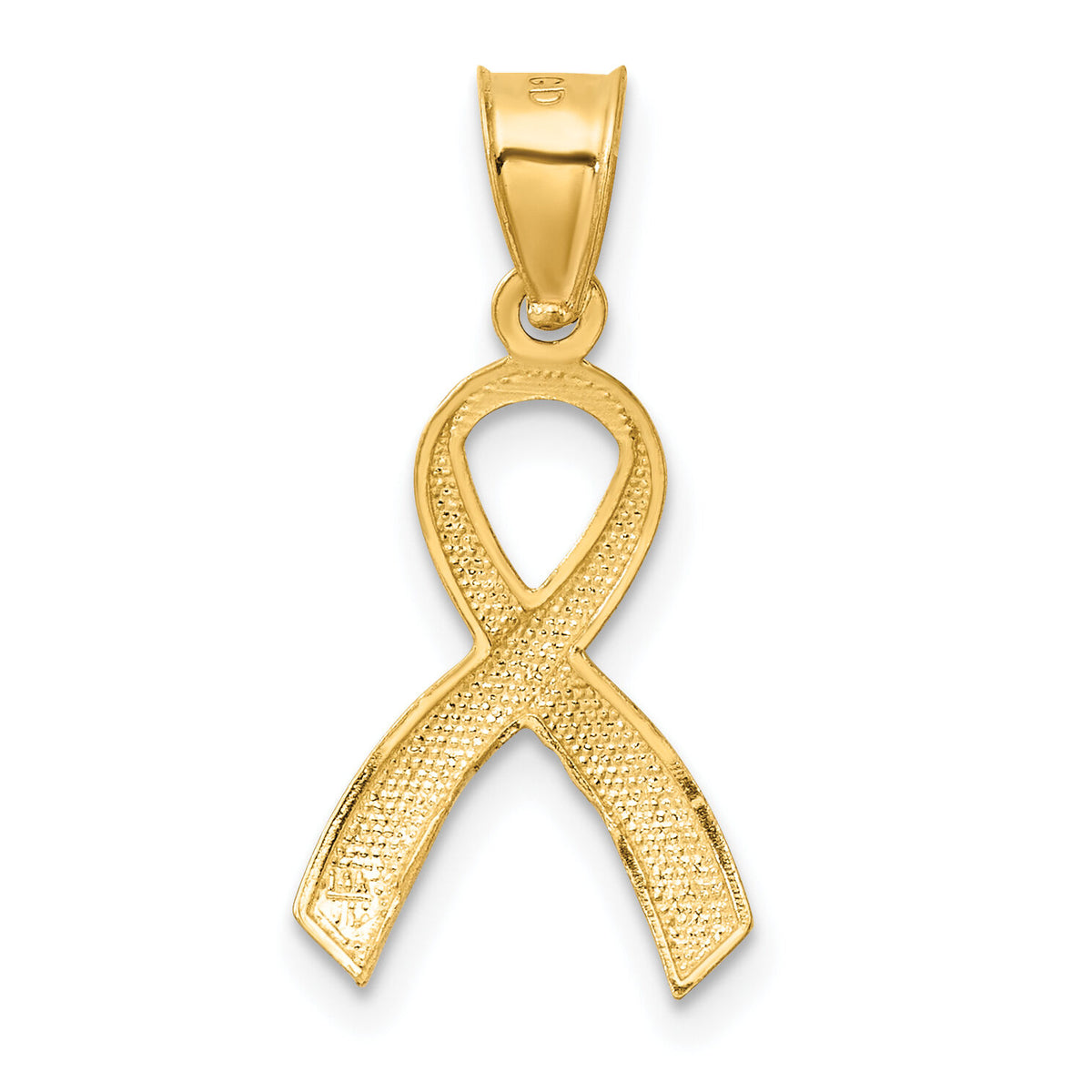 14k Diamond-cut Awareness Pendant-C904