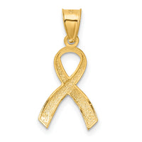 14k Diamond-cut Awareness Pendant-C904