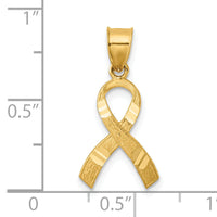 14k Diamond-cut Awareness Pendant-C904