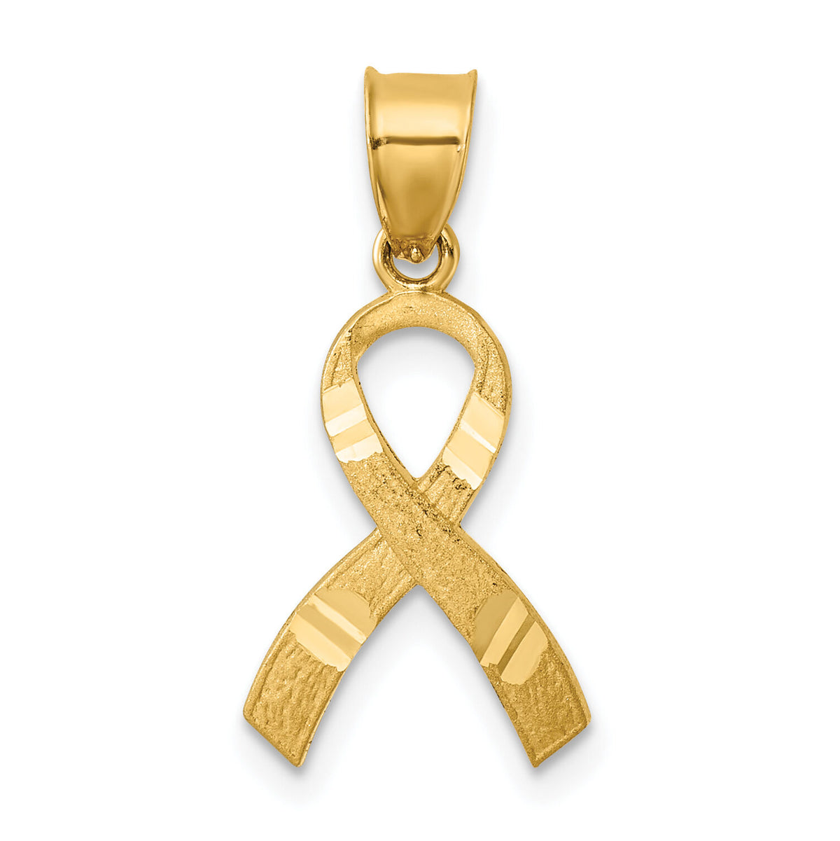 14k Diamond-cut Awareness Pendant-C904