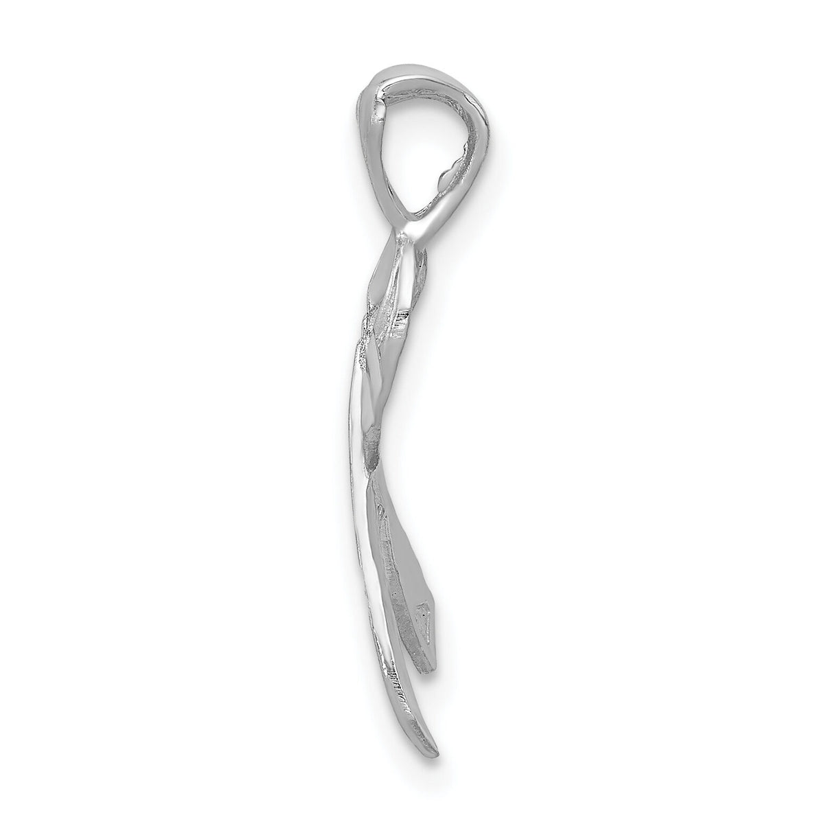 14k White Gold Diamond-cut Awareness Pendant-C905