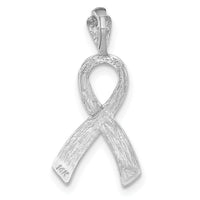 14k White Gold Diamond-cut Awareness Pendant-C905