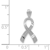 14k White Gold Diamond-cut Awareness Pendant-C905