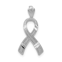 14k White Gold Diamond-cut Awareness Pendant-C905