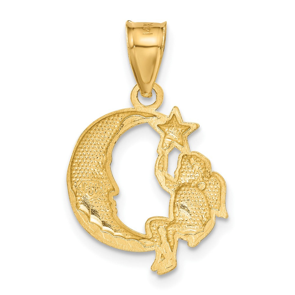 14K Angel, Moon and Star Pendant-C906