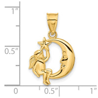 14K Angel, Moon and Star Pendant-C906