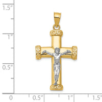 14k Two-tone Crucifix Pendant-C960