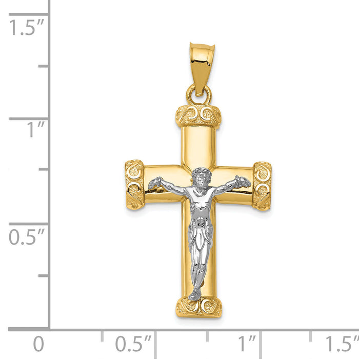 14k Two-tone Crucifix Pendant-C960