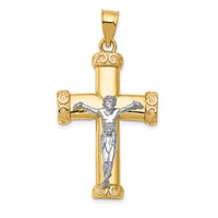 14k Two-tone Crucifix Pendant-C960