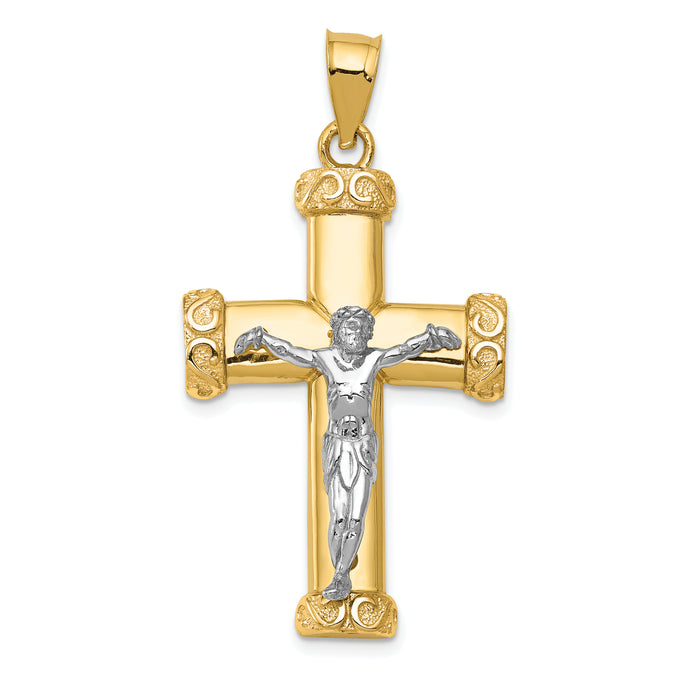 14k Two-tone Crucifix Pendant-C960