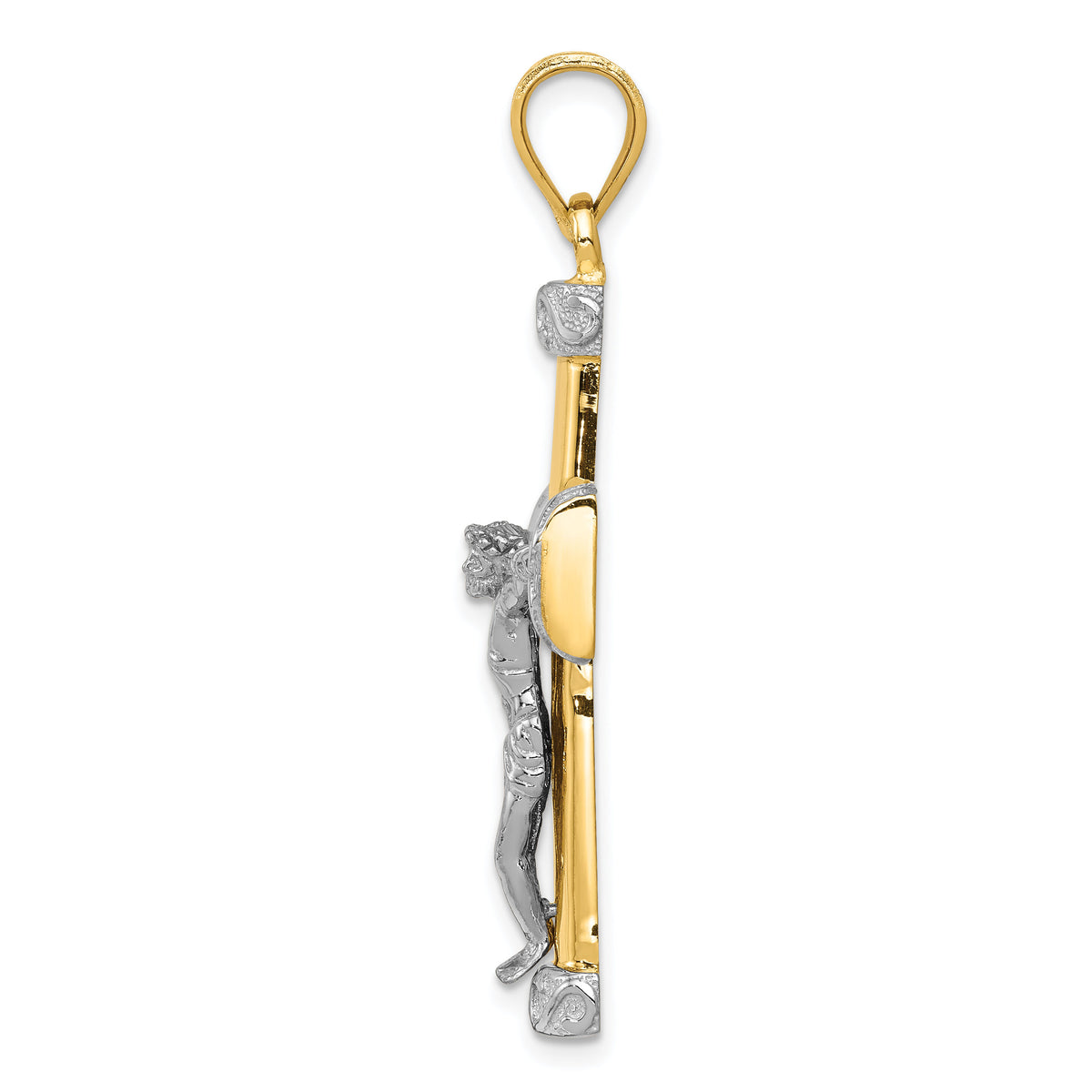 14k Two-tone Crucifix Pendant-C961