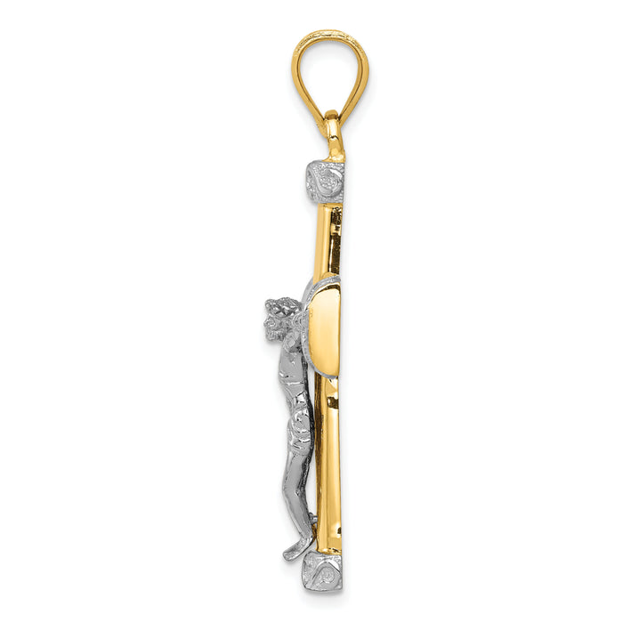 14k Two-tone Crucifix Pendant-C961