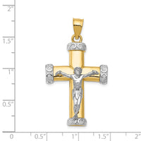 14k Two-tone Crucifix Pendant-C961