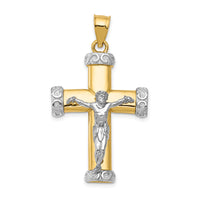 14k Two-tone Crucifix Pendant-C961