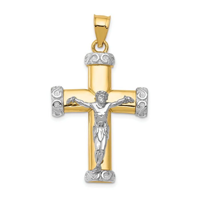 14k Two-tone Crucifix Pendant-C961