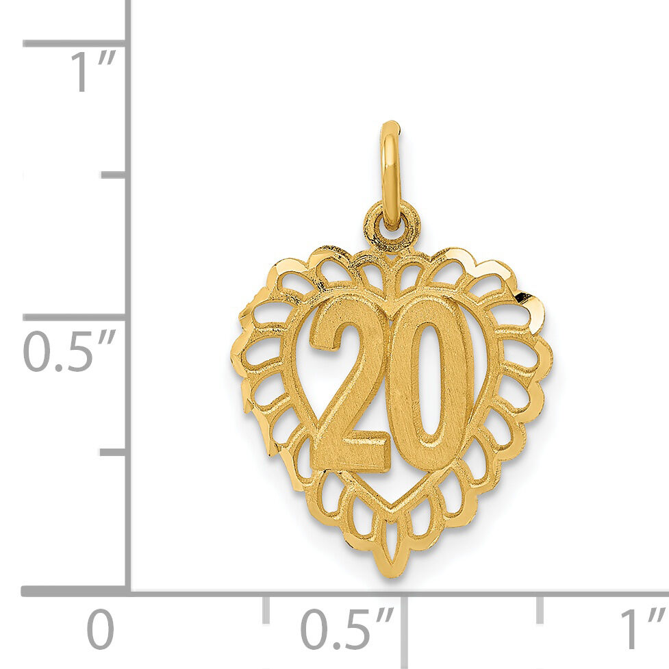 14k 20 in Heart Charm-C985