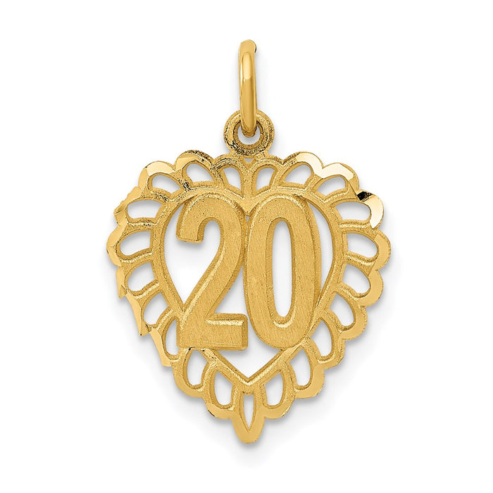14k 20 in Heart Charm-C985