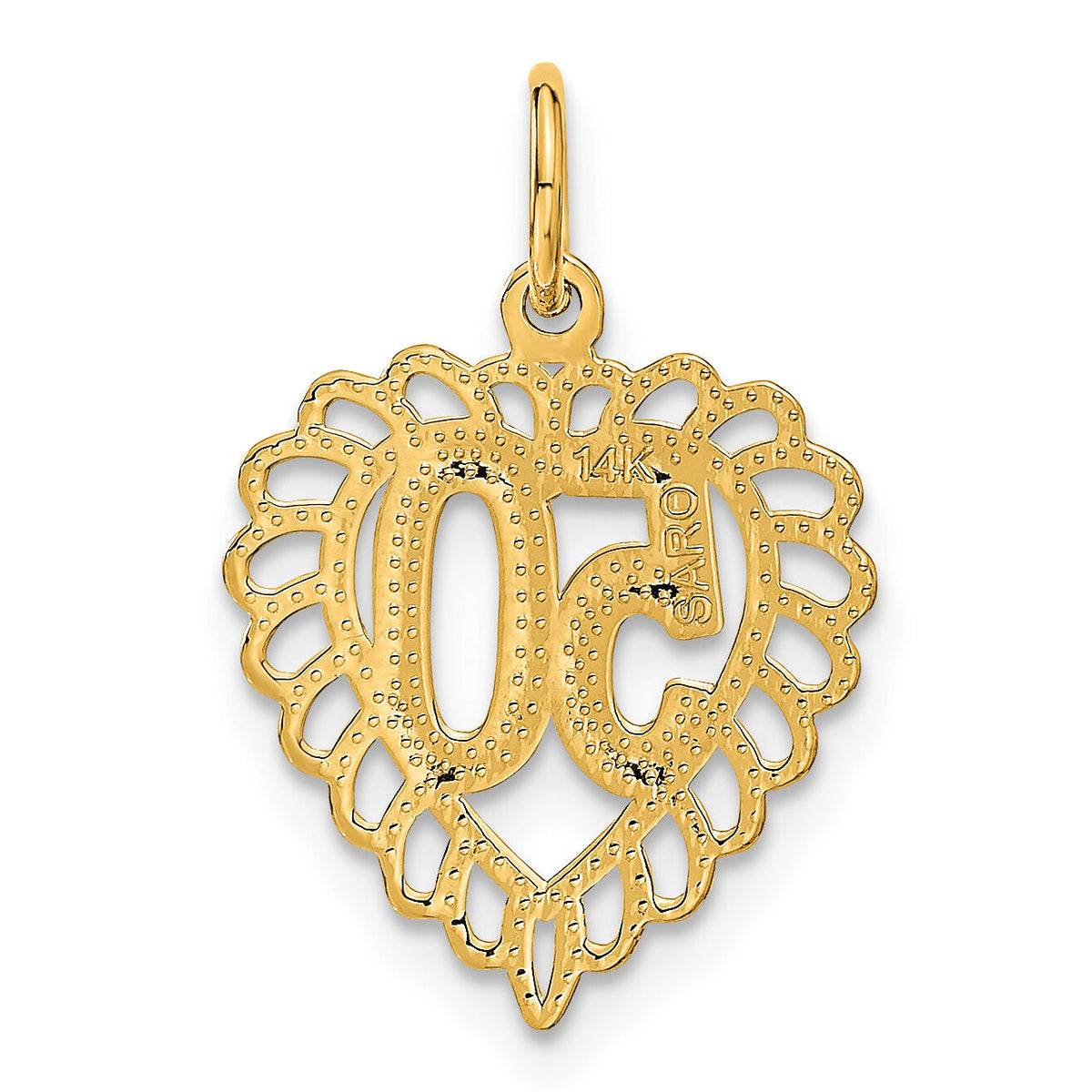 14k 50 in Heart Charm-C987