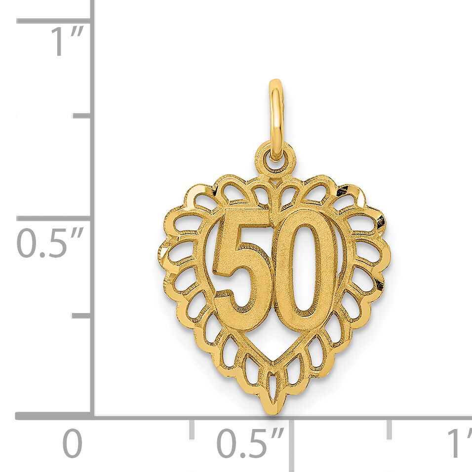 14k 50 in Heart Charm-C987