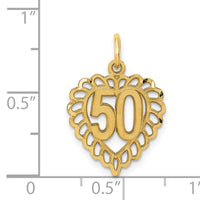 14k 50 in Heart Charm-C987