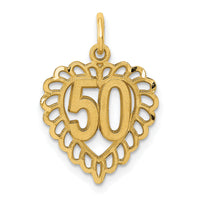 14k 50 in Heart Charm-C987