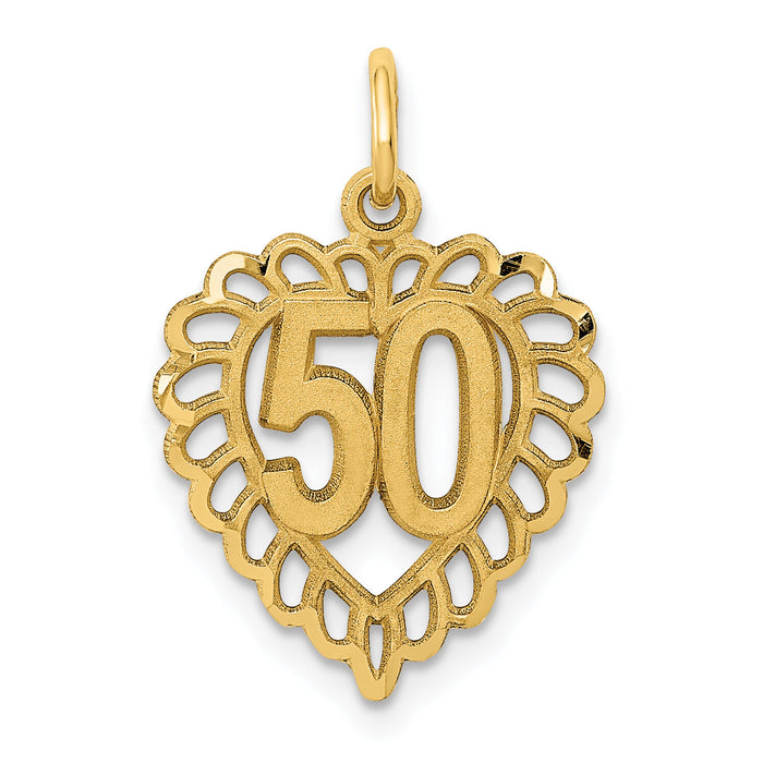 14k 50 in Heart Charm-C987