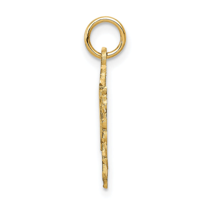 14k 16 in a Heart Charm-C989