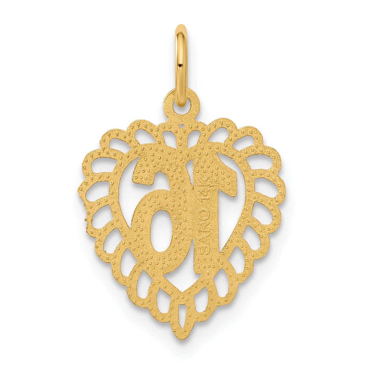 14k 16 in a Heart Charm-C989