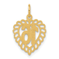 14k 16 in a Heart Charm-C989